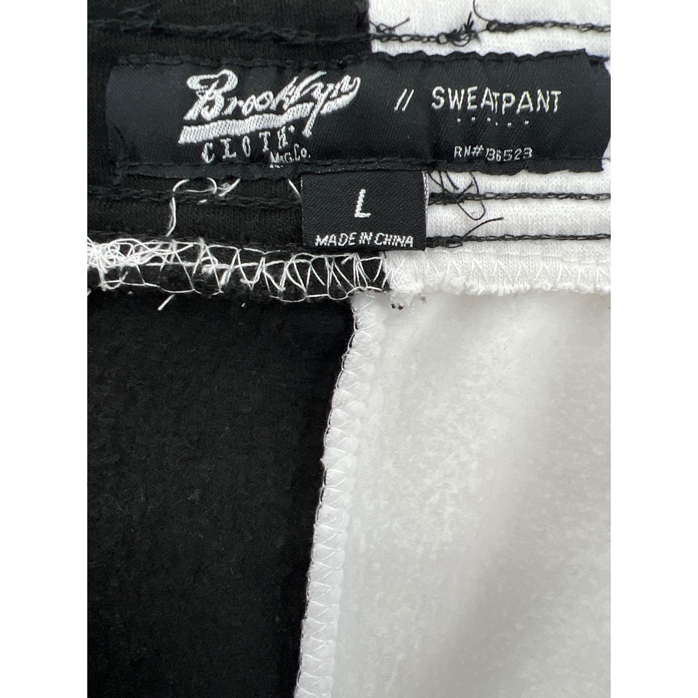 Brooklyn‎ Cloth Good Vibes Yin Yang Split Black White Sweatpants Joggers Large - Picture 6 of 9